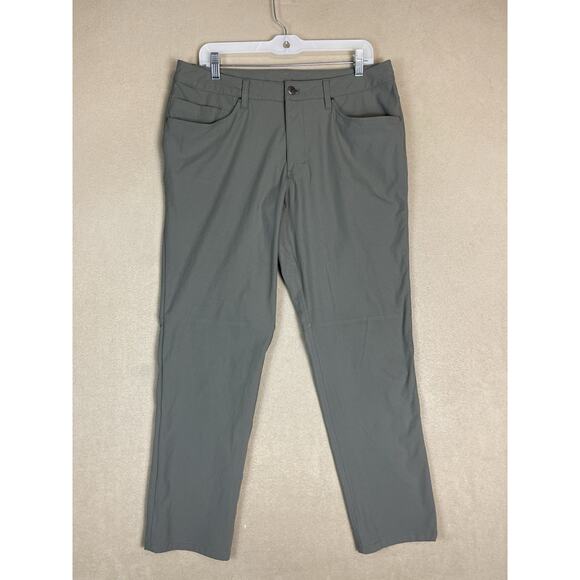 Lululemon Pants Mens 33‎ Green ABC Classic Fit Warpstreme Stretch Mid Rise Chino - Picture 1 of 12